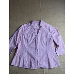 Womens Lee Rider Pink Striped Shirt XL